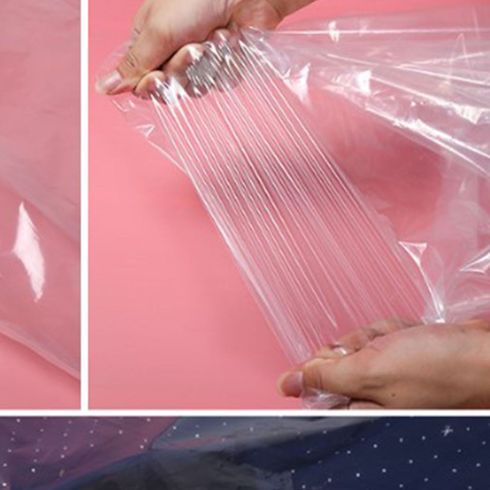 100 Pcs Hanging Garment Bag Single Use Dustproof 60x120cm PE Material Semi Transparent Hanging Suit Bag V1294-YM0521-3117220291411