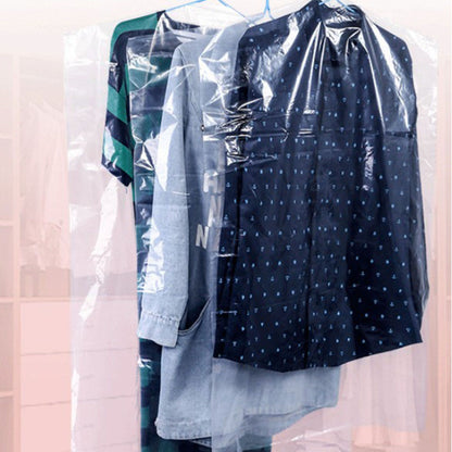 100 Pcs Hanging Garment Bag Single Use Dustproof 60x120cm PE Material Semi Transparent Hanging Suit Bag V1294-YM0521-3117220291411