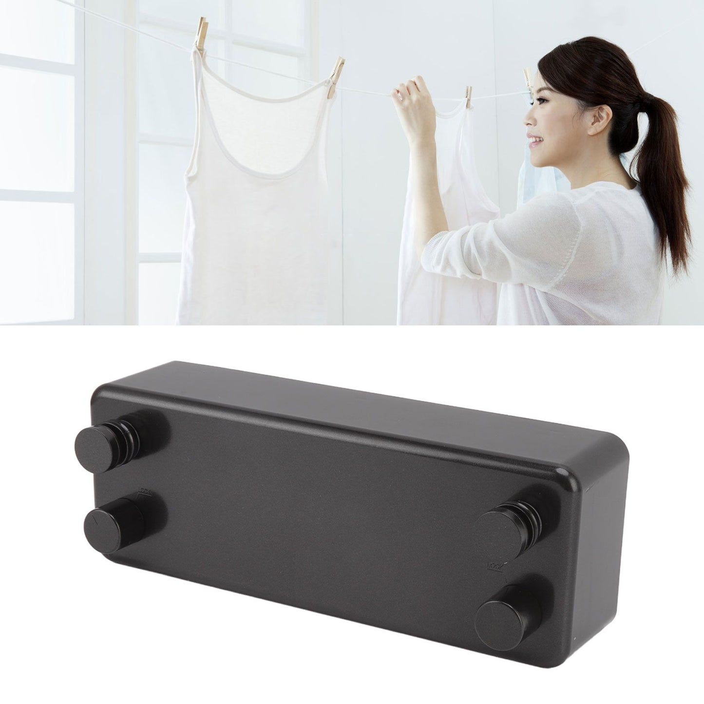 Retractable Clothesline Wall Mounted Heavy Duty Thickened Stainless Steel Double Laundry Line for Balcony V1294-YM0521-3117220291912