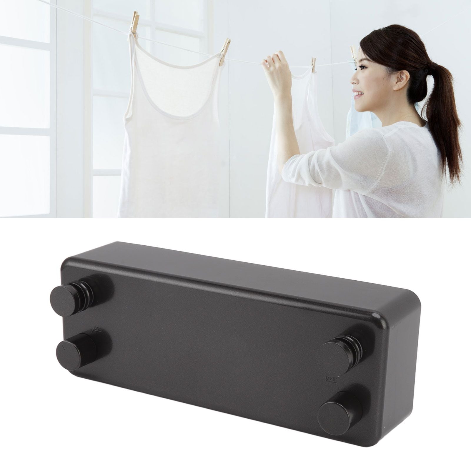 Retractable Clothesline Wall Mounted Heavy Duty Thickened Stainless Steel Double Laundry Line for Balcony V1294-YM0521-3117220291912