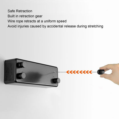 Retractable Clothesline Wall Mounted Heavy Duty Thickened Stainless Steel Double Laundry Line for Balcony V1294-YM0521-3117220291912