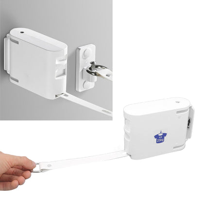 4.2m Thickened Retractable Clothesline Concealed Positioning Buckle Indoor Room Wall Mounted Clothes Line V1294-YM0521-3117220292011