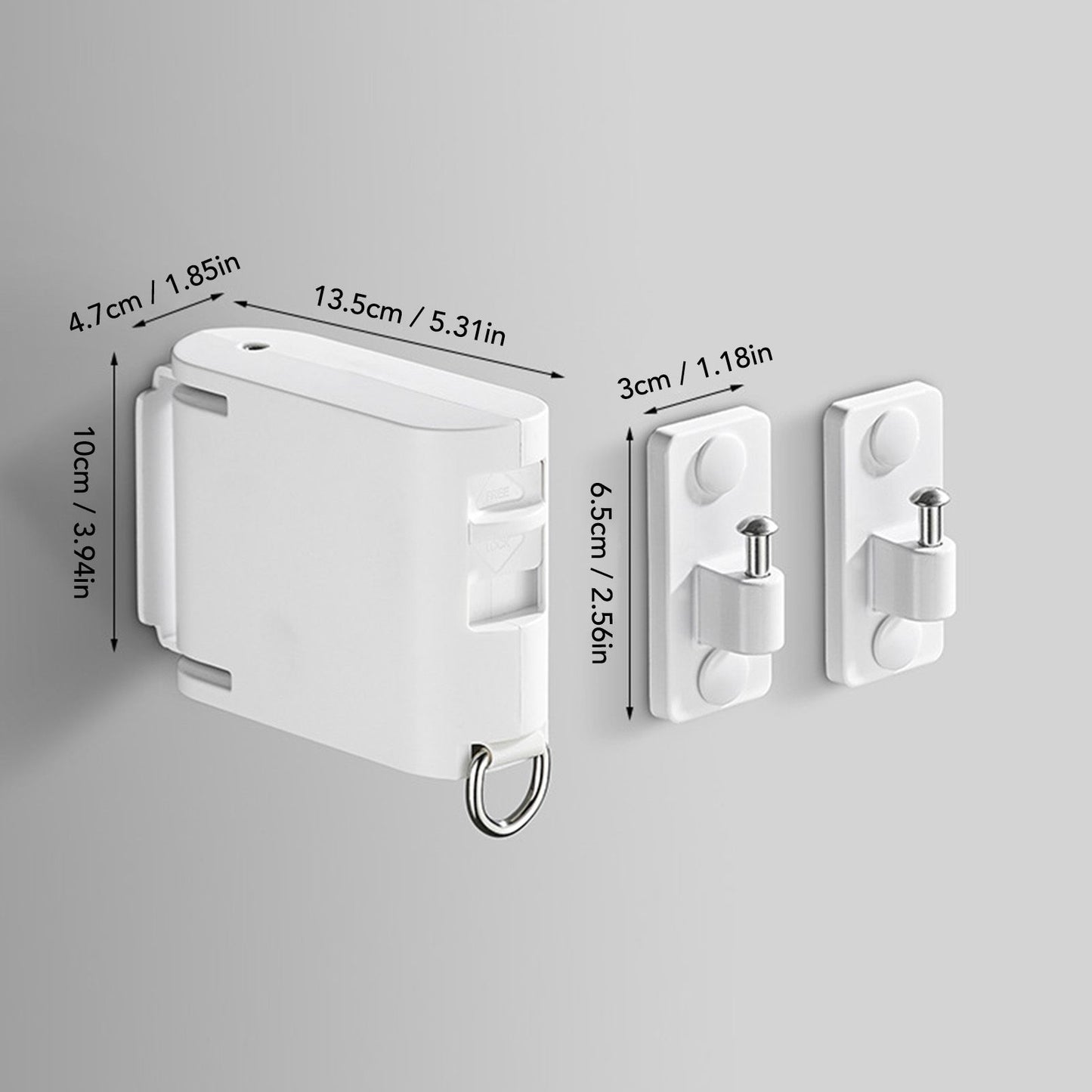 4.2m Thickened Retractable Clothesline Concealed Positioning Buckle Indoor Room Wall Mounted Clothes Line V1294-YM0521-3117220292011