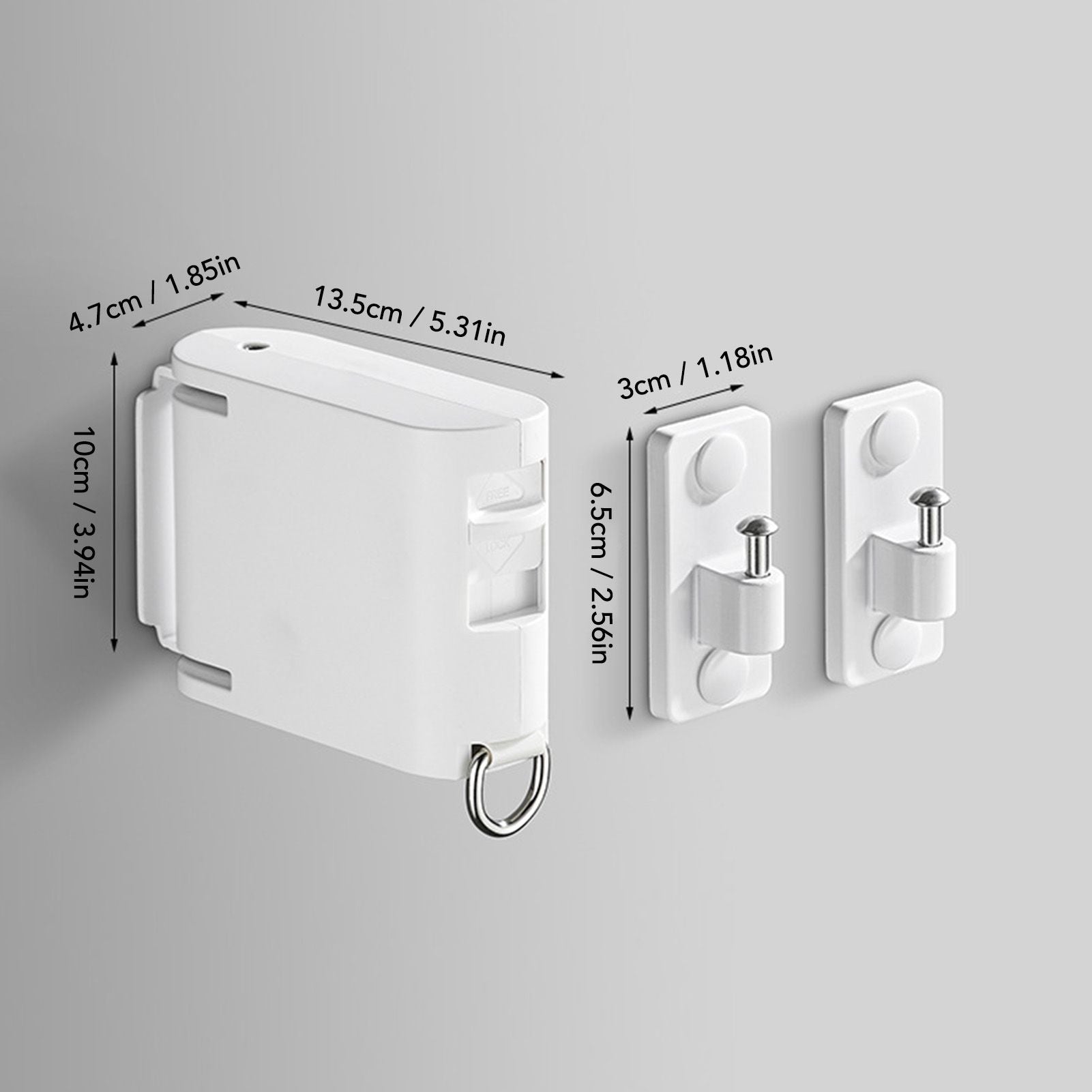 4.2m Thickened Retractable Clothesline Concealed Positioning Buckle Indoor Room Wall Mounted Clothes Line V1294-YM0521-3117220292011