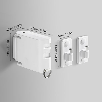 4.2m Thickened Retractable Clothesline Concealed Positioning Buckle Indoor Room Wall Mounted Clothes Line V1294-YM0521-3117220292011