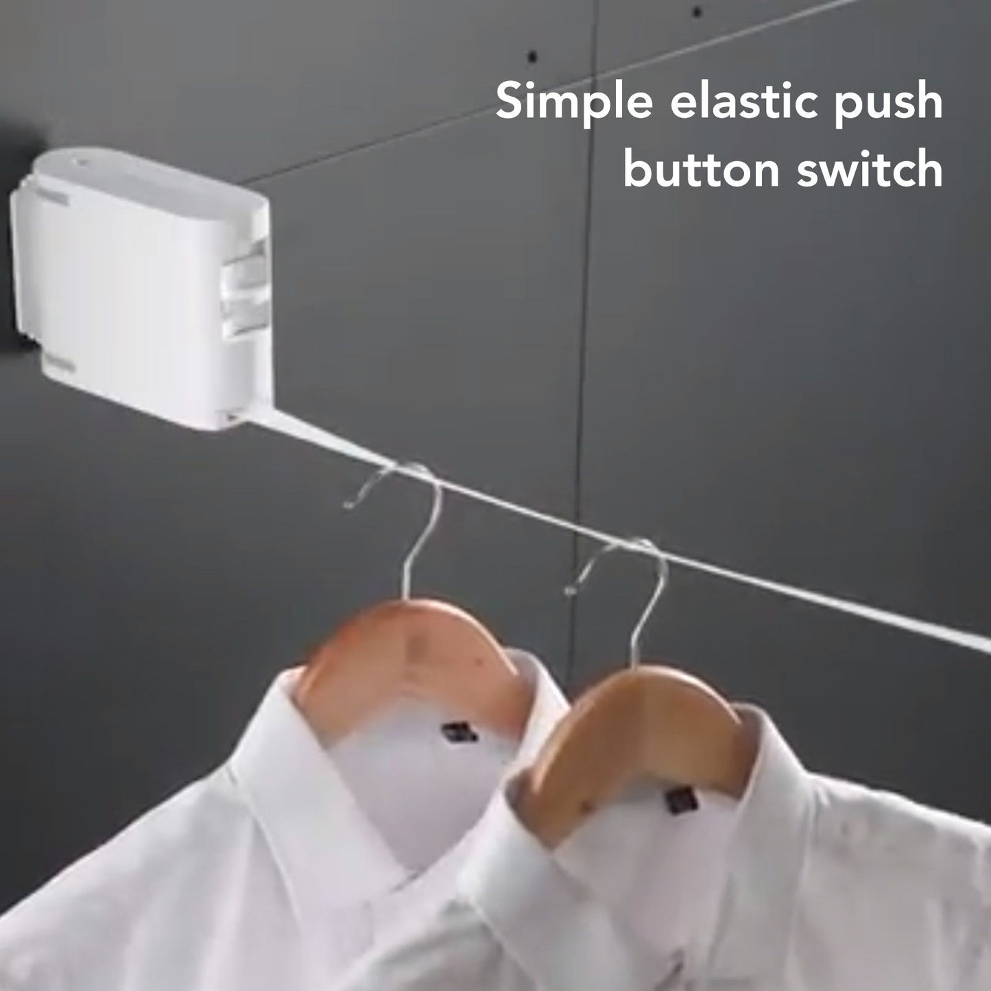 4.2m Thickened Retractable Clothesline Concealed Positioning Buckle Indoor Room Wall Mounted Clothes Line V1294-YM0521-3117220292011
