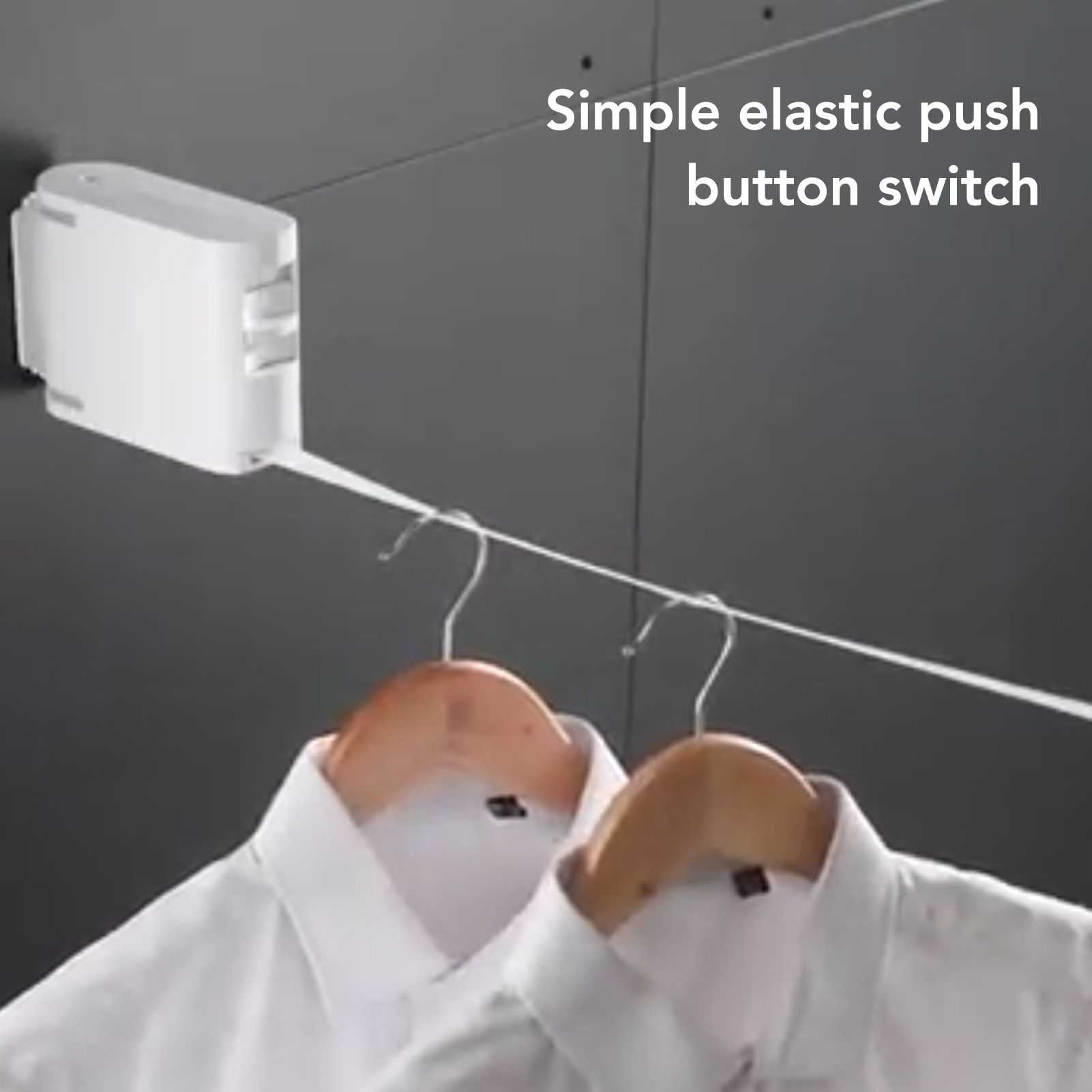 4.2m Thickened Retractable Clothesline Concealed Positioning Buckle Indoor Room Wall Mounted Clothes Line V1294-YM0521-3117220292011