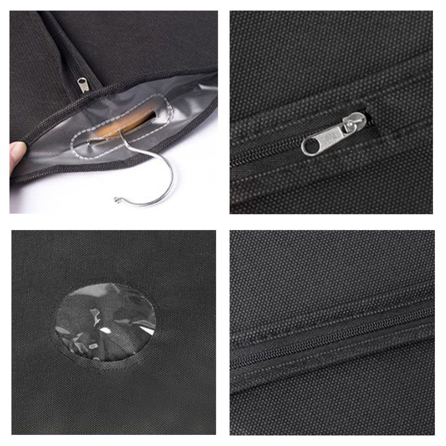Suit Dust Cover Black Non Woven Fabrics Small Size Hanging Garment Bag for Travel Home V1294-YM0521-3117220292511