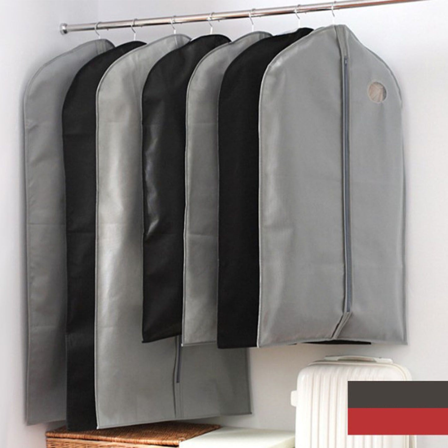 Suit Dust Cover Black Non Woven Fabrics Small Size Hanging Garment Bag for Travel Home V1294-YM0521-3117220292511