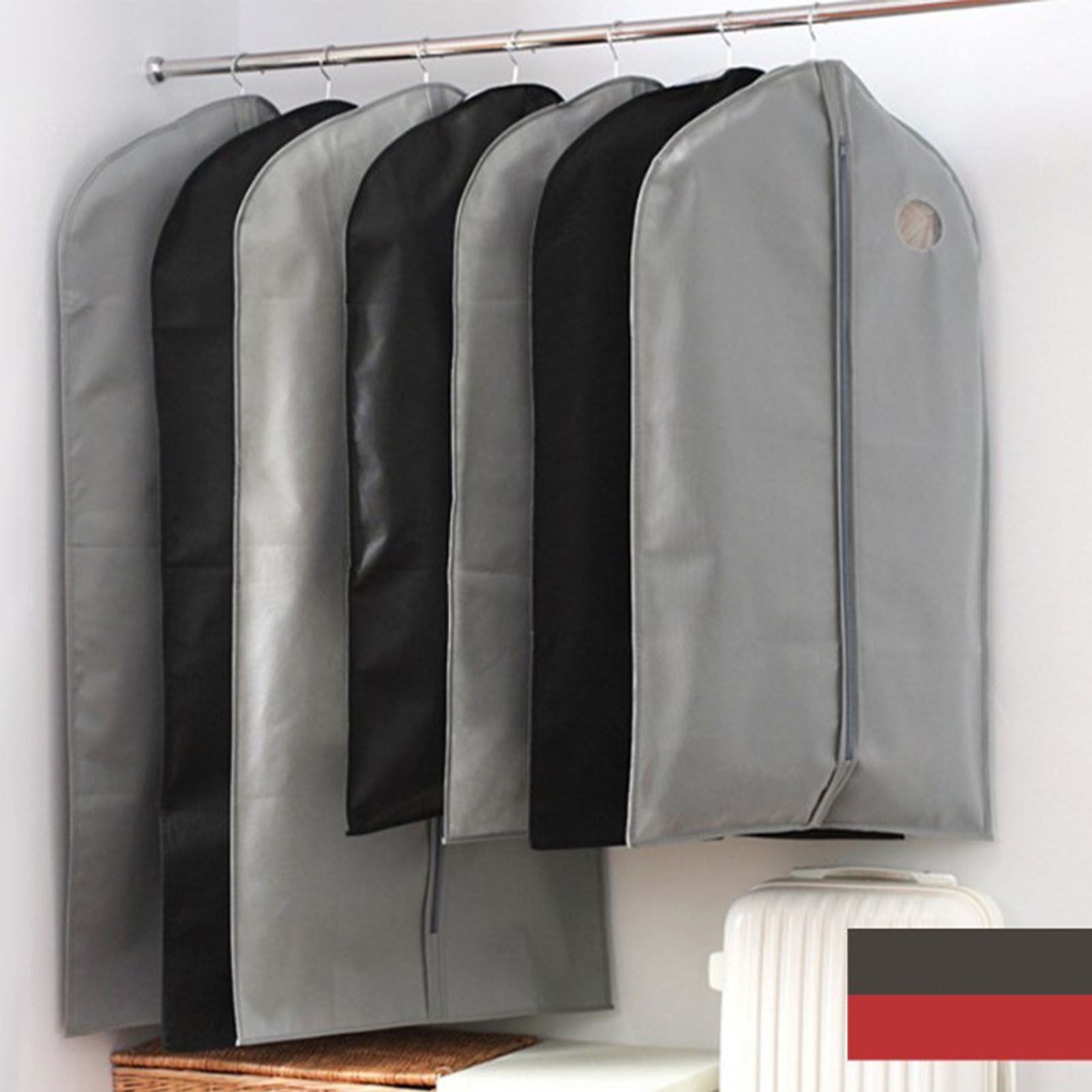 Suit Dust Cover Black Non Woven Fabrics Small Size Hanging Garment Bag for Travel Home V1294-YM0521-3117220292511