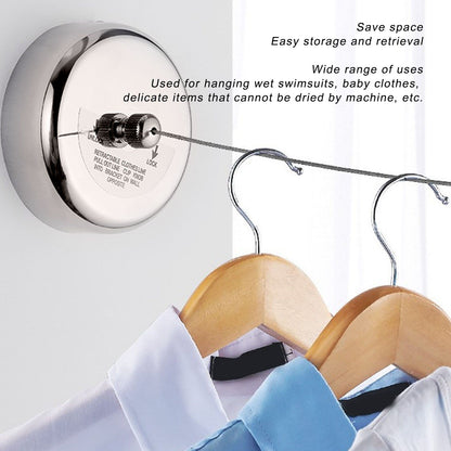 Retractable Clothesline 304 Stainless Steel Safety Auto Retraction Double Pulley Laundry String Line for V1294-YM0521-3117220294212