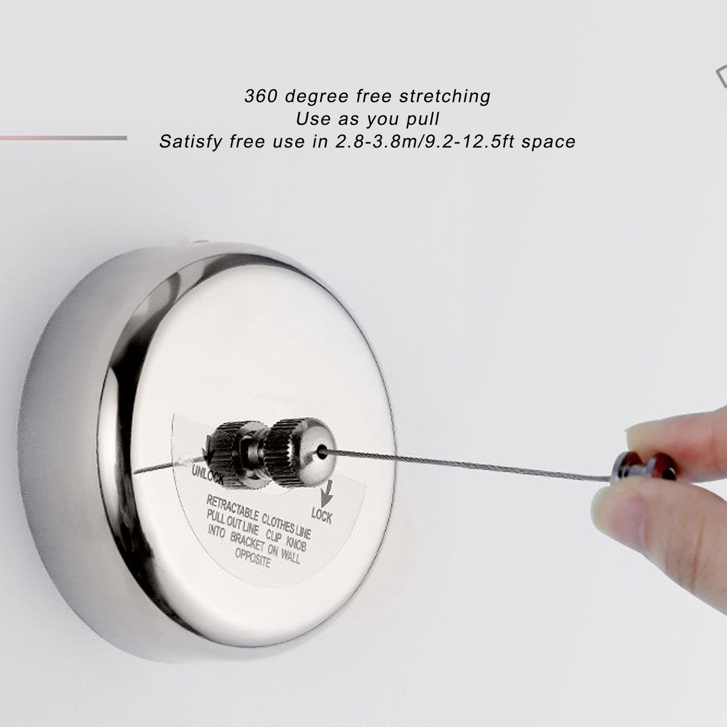 Retractable Clothesline 304 Stainless Steel Safety Auto Retraction Double Pulley Laundry String Line for V1294-YM0521-3117220294212
