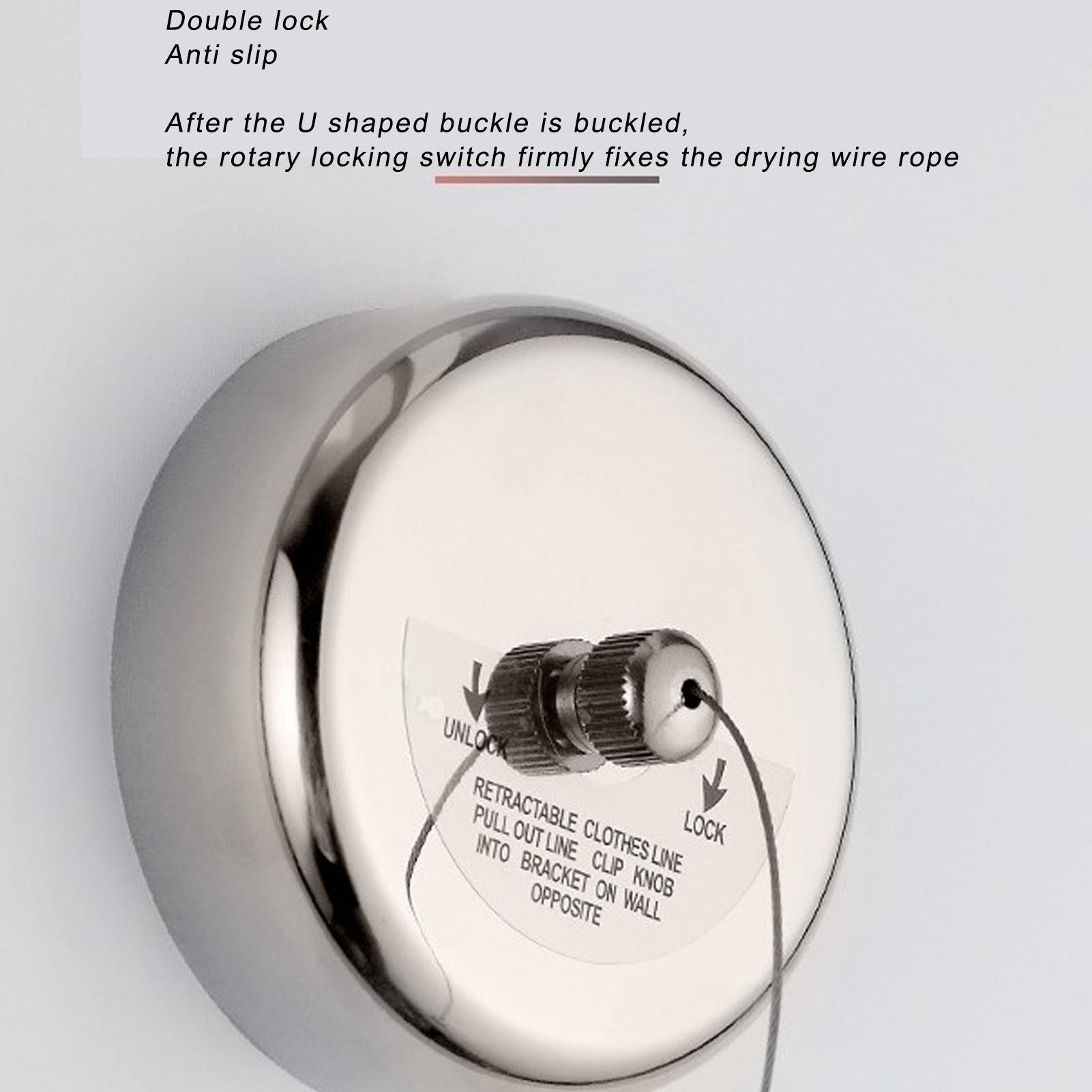Retractable Clothesline 304 Stainless Steel Safety Auto Retraction Double Pulley Laundry String Line for V1294-YM0521-3117220294212
