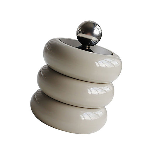 Nordic Style Qtip Holder Dispenser Desktop Dustproof Cotton Swab Storage Container Doughnut Shape Makeup V1294-YM0521-3117220295915