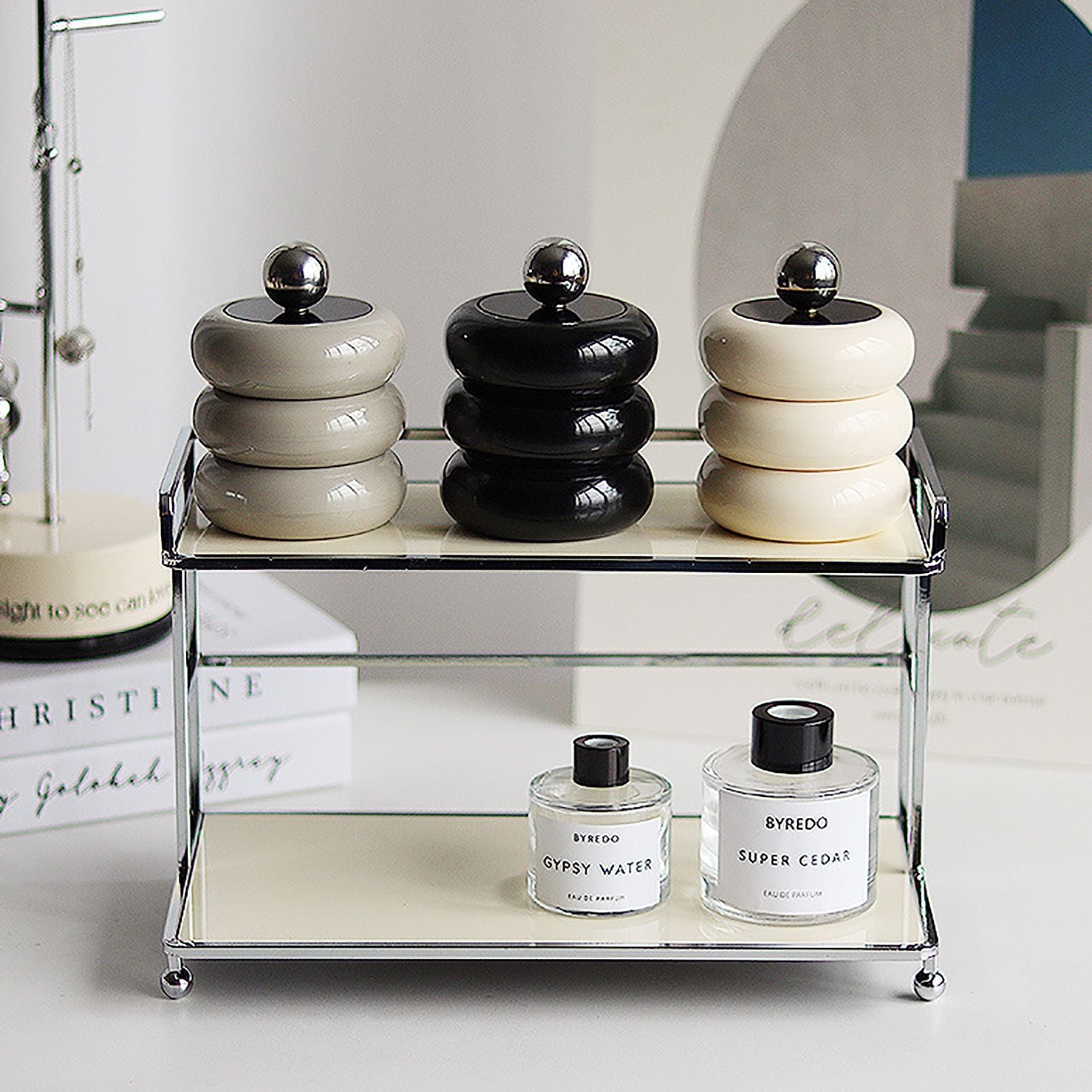 Nordic Style Qtip Holder Dispenser Desktop Dustproof Cotton Swab Storage Container Doughnut Shape Makeup V1294-YM0521-3117220295915