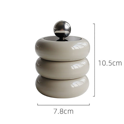 Nordic Style Qtip Holder Dispenser Desktop Dustproof Cotton Swab Storage Container Doughnut Shape Makeup V1294-YM0521-3117220295915