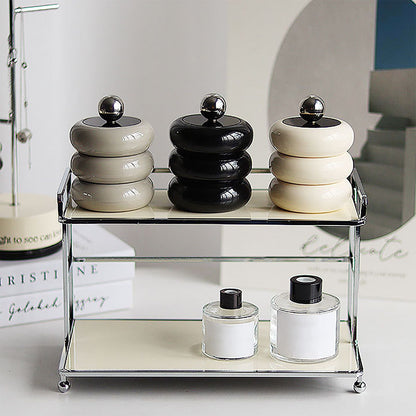 Nordic Style Qtip Holder Dispenser Desktop Dustproof Cotton Swab Storage Container Doughnut Shape Makeup V1294-YM0521-3117220295915