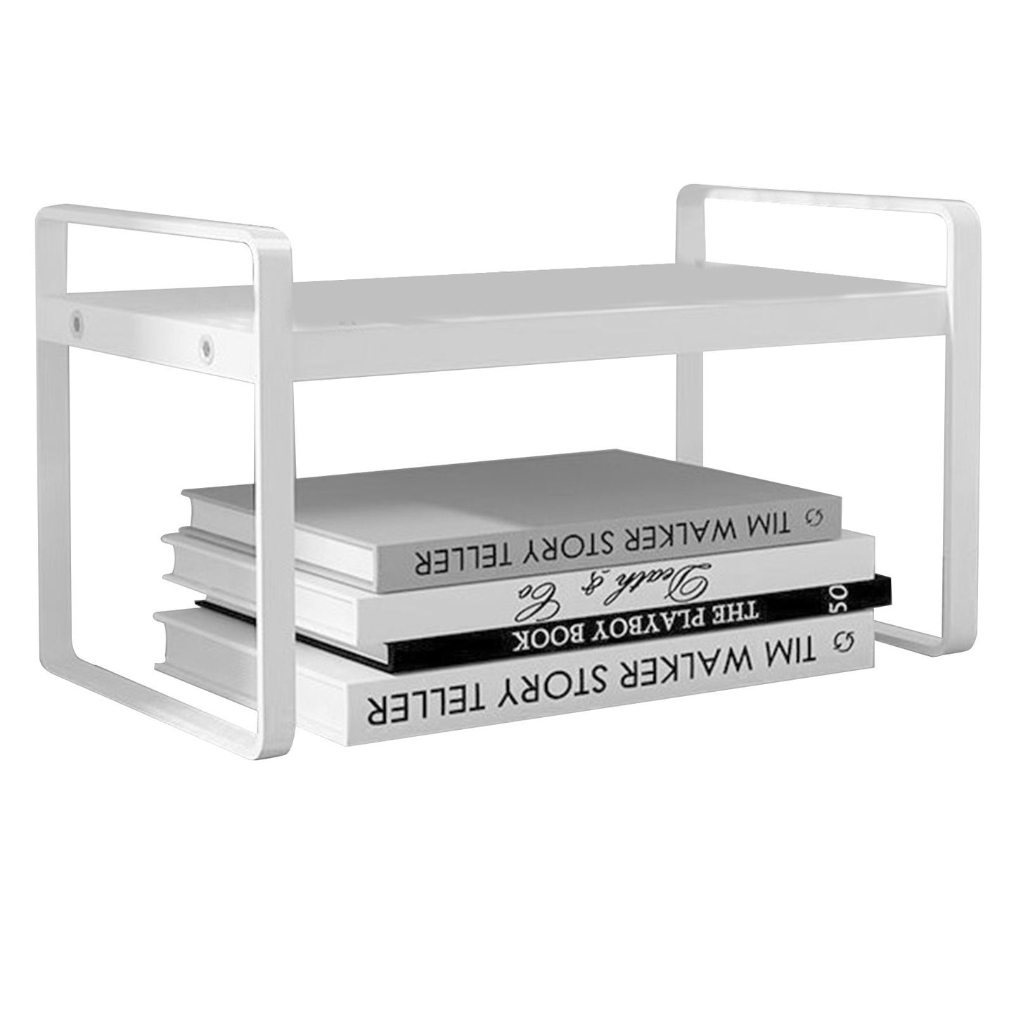 Desktop Bookshelf Organizer Desktop Organizer Office Storage Rack Warm White Simple Style V1294-YM0521-3117220297011