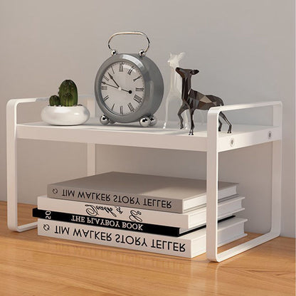 Desktop Bookshelf Organizer Desktop Organizer Office Storage Rack Warm White Simple Style V1294-YM0521-3117220297011