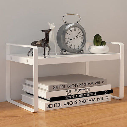Desktop Bookshelf Organizer Desktop Organizer Office Storage Rack Warm White Simple Style V1294-YM0521-3117220297011