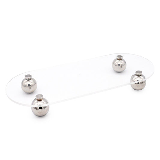 Acrylic Storage Tray Clear Transparent Stainless Steel Round Feet Minimalist Style Decorative Practical V1294-YM0521-3117220298312