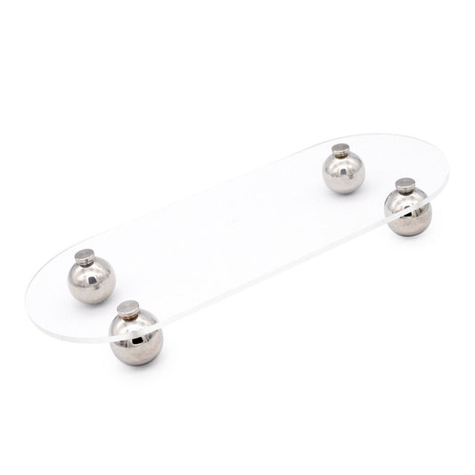 Acrylic Storage Tray Clear Transparent Stainless Steel Round Feet Minimalist Style Decorative Practical V1294-YM0521-3117220298312