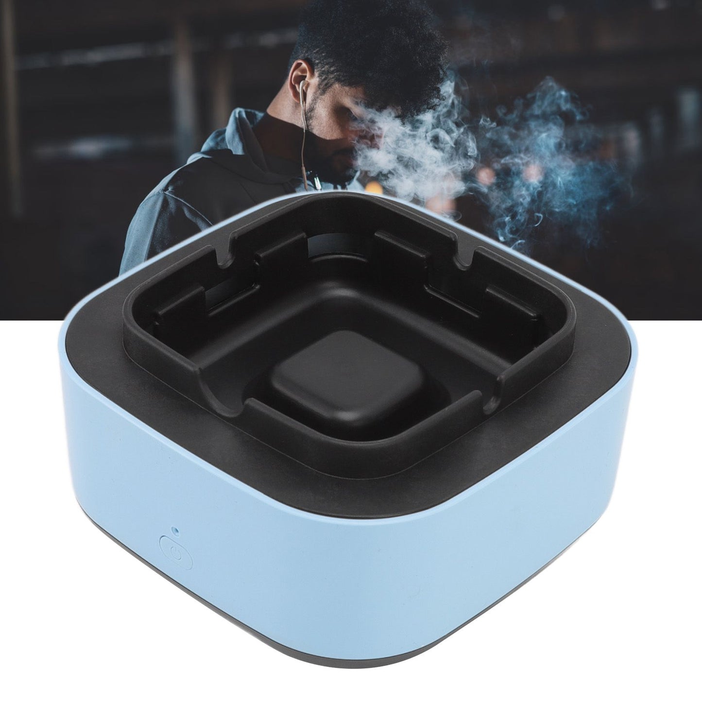 Smokeless Ashtray Multifunctional Anti Fly Dust 2 in 1 Negative Ion Air Fresher for Home Blue V1294-YM0521-3117220298512
