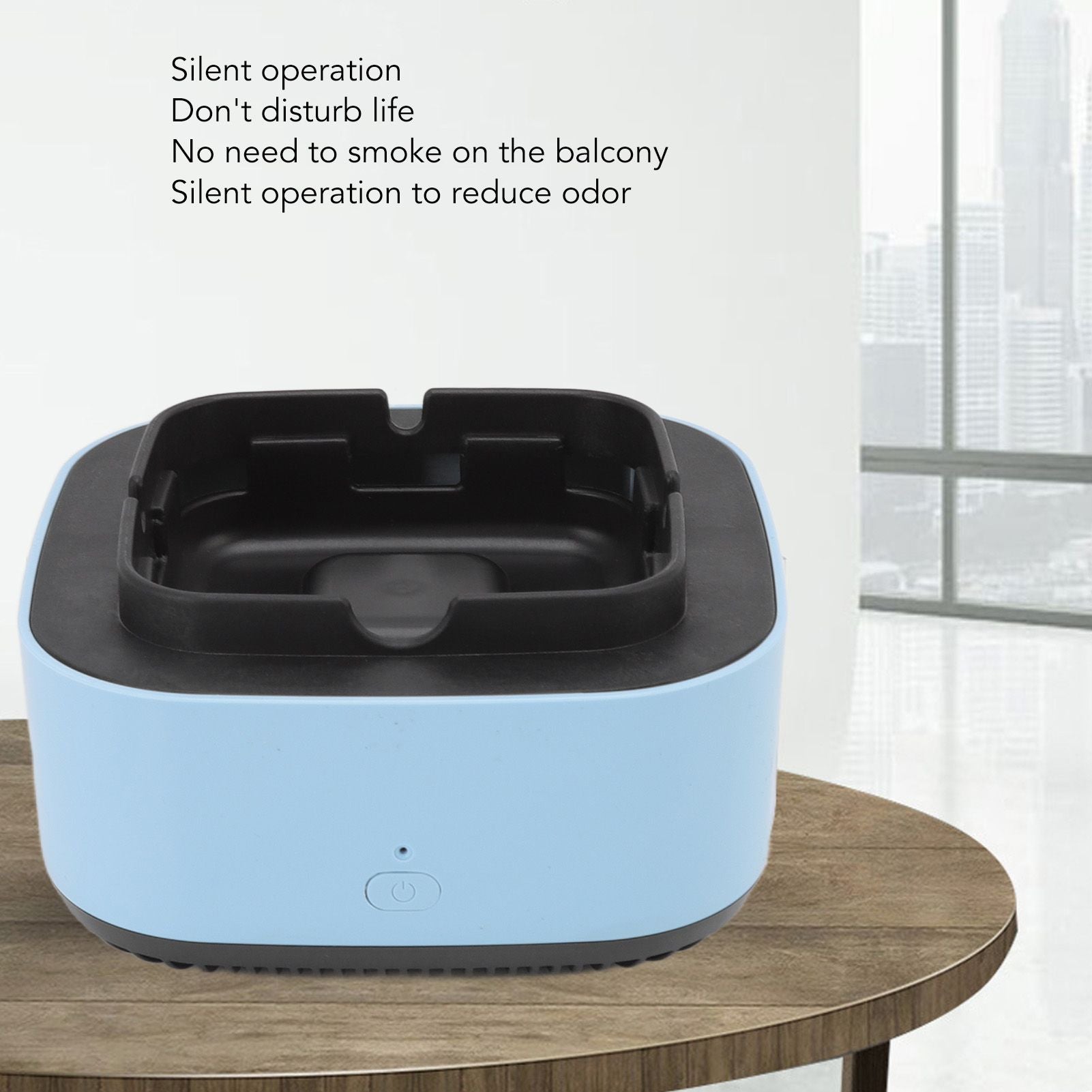 Smokeless Ashtray Multifunctional Anti Fly Dust 2 in 1 Negative Ion Air Fresher for Home Blue V1294-YM0521-3117220298512