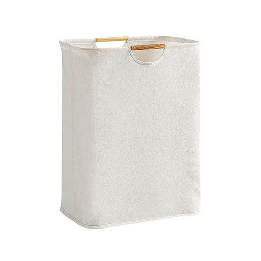 Large Laundry Basket Waterproof Collapsible Laundry Hamper with Wooden Handle for Household Bathroom L 56cm V1294-YM0521-3117220298712
