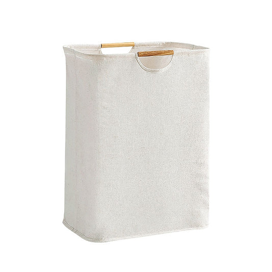 Large Laundry Basket Waterproof Collapsible Laundry Hamper with Wooden Handle for Household Bathroom L 56cm V1294-YM0521-3117220298712