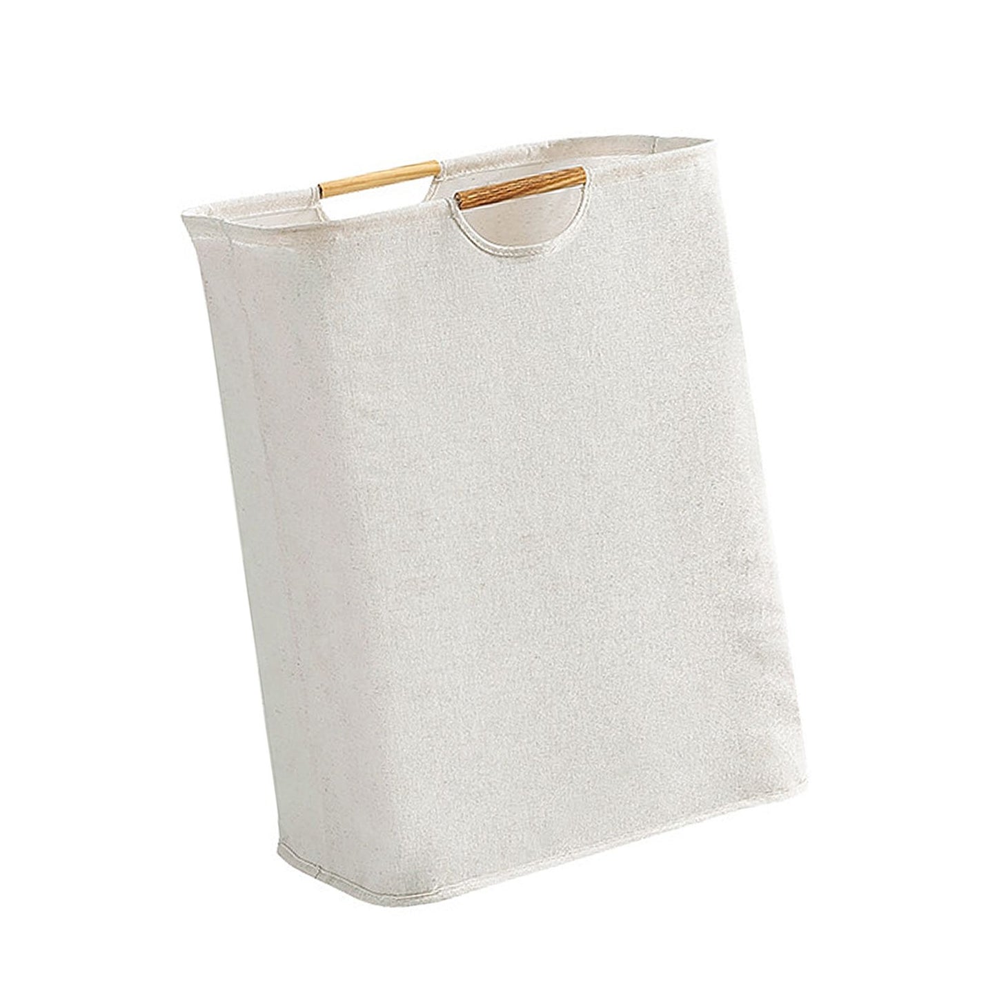 Large Laundry Basket Waterproof Collapsible Laundry Hamper with Wooden Handle for Household Bathroom L 56cm V1294-YM0521-3117220298712