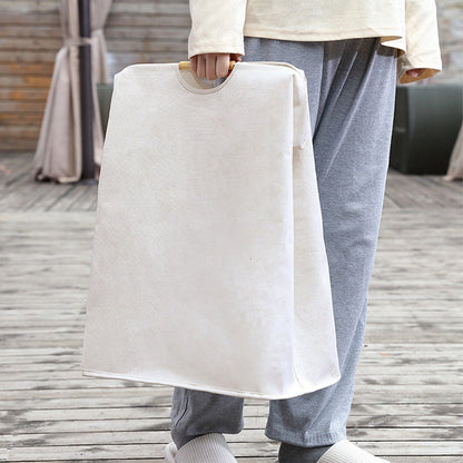 Large Laundry Basket Waterproof Collapsible Laundry Hamper with Wooden Handle for Household Bathroom L 56cm V1294-YM0521-3117220298712