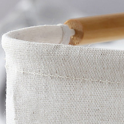 Large Laundry Basket Waterproof Collapsible Laundry Hamper with Wooden Handle for Household Bathroom L 56cm V1294-YM0521-3117220298712