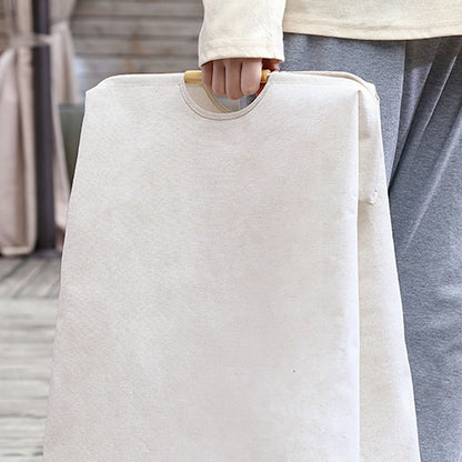 Large Laundry Basket Waterproof Collapsible Laundry Hamper with Wooden Handle for Household Bathroom L 56cm V1294-YM0521-3117220298712