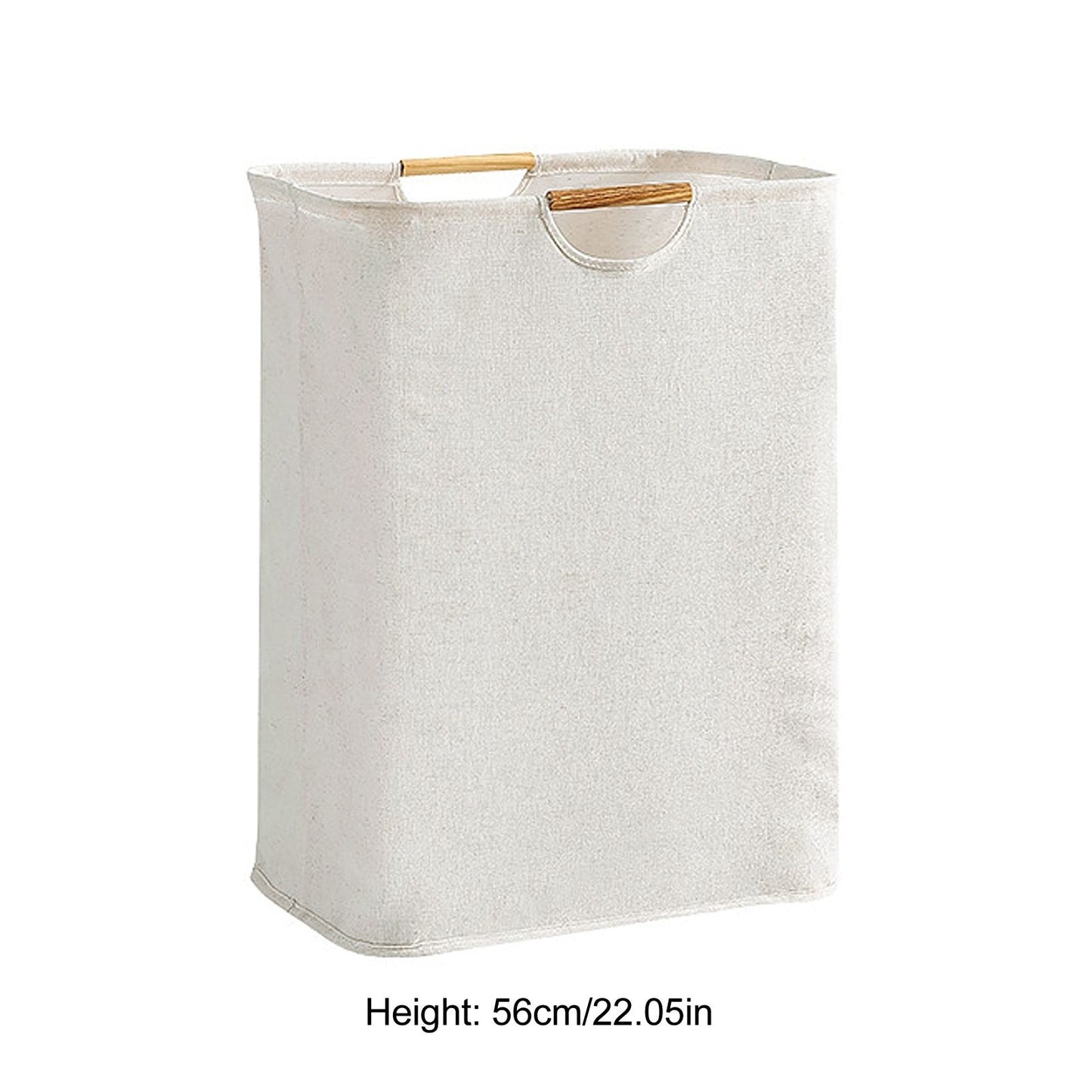 Large Laundry Basket Waterproof Collapsible Laundry Hamper with Wooden Handle for Household Bathroom L 56cm V1294-YM0521-3117220298712