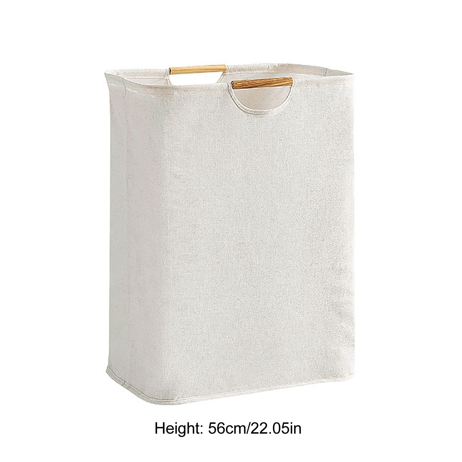Large Laundry Basket Waterproof Collapsible Laundry Hamper with Wooden Handle for Household Bathroom L 56cm V1294-YM0521-3117220298712