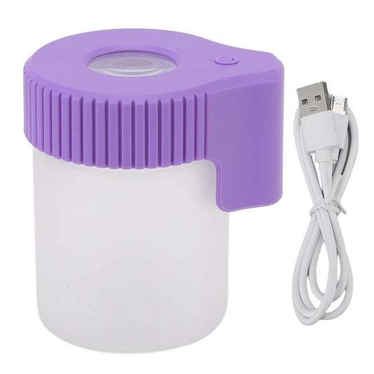LED Magnifying Jar 8X Magnifying Viewing Jar Glass Shell Odor Proof Waterproof LED Storage Container for V1294-YM0521-3117220301611