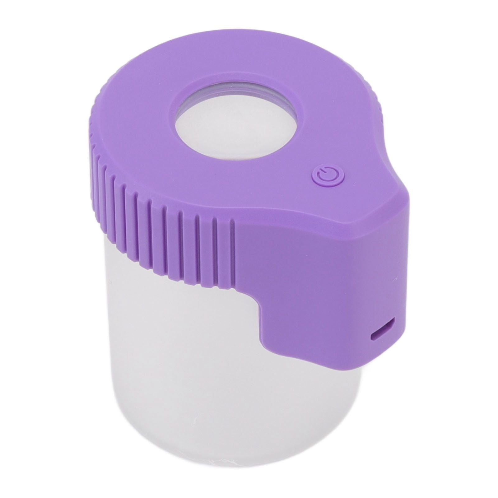 LED Magnifying Jar 8X Magnifying Viewing Jar Glass Shell Odor Proof Waterproof LED Storage Container for V1294-YM0521-3117220301611
