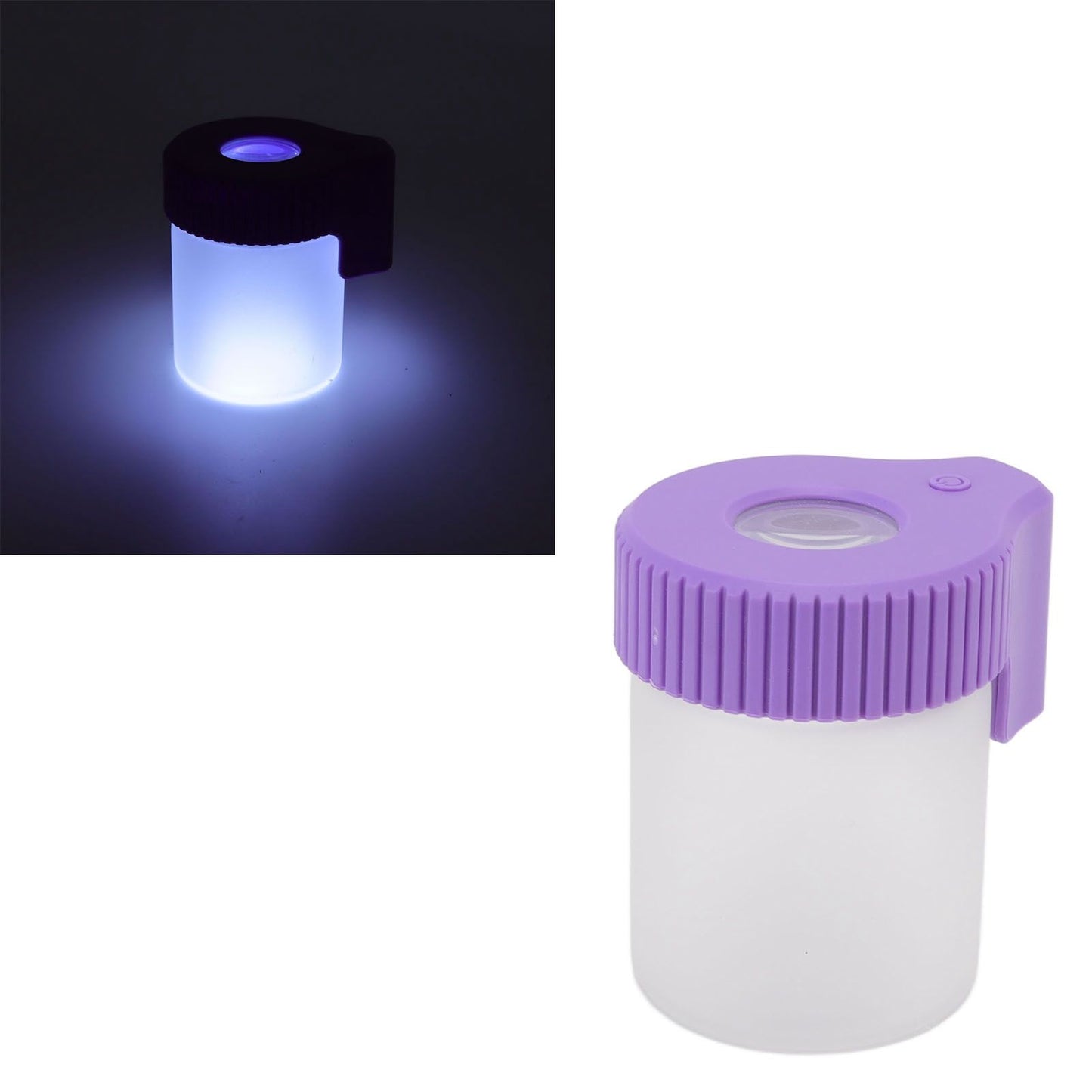 LED Magnifying Jar 8X Magnifying Viewing Jar Glass Shell Odor Proof Waterproof LED Storage Container for V1294-YM0521-3117220301611