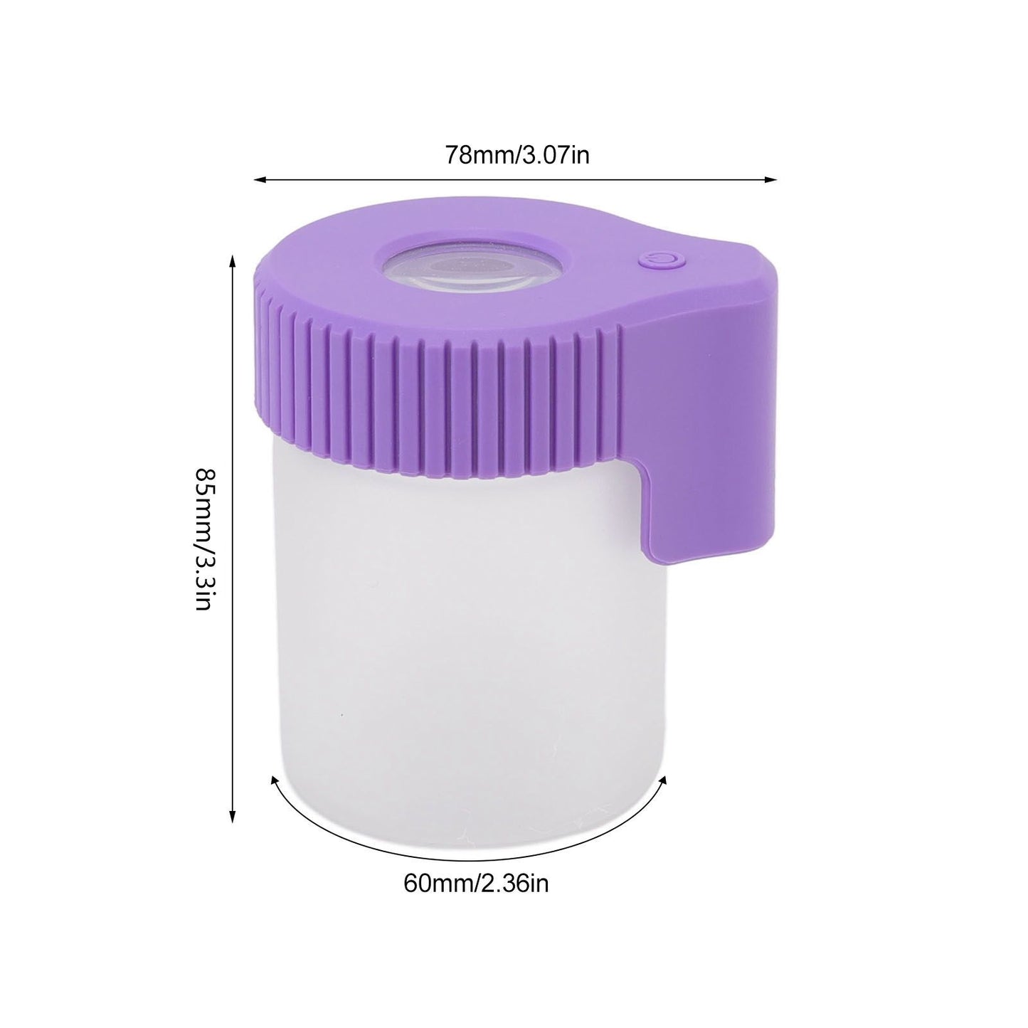 LED Magnifying Jar 8X Magnifying Viewing Jar Glass Shell Odor Proof Waterproof LED Storage Container for V1294-YM0521-3117220301611
