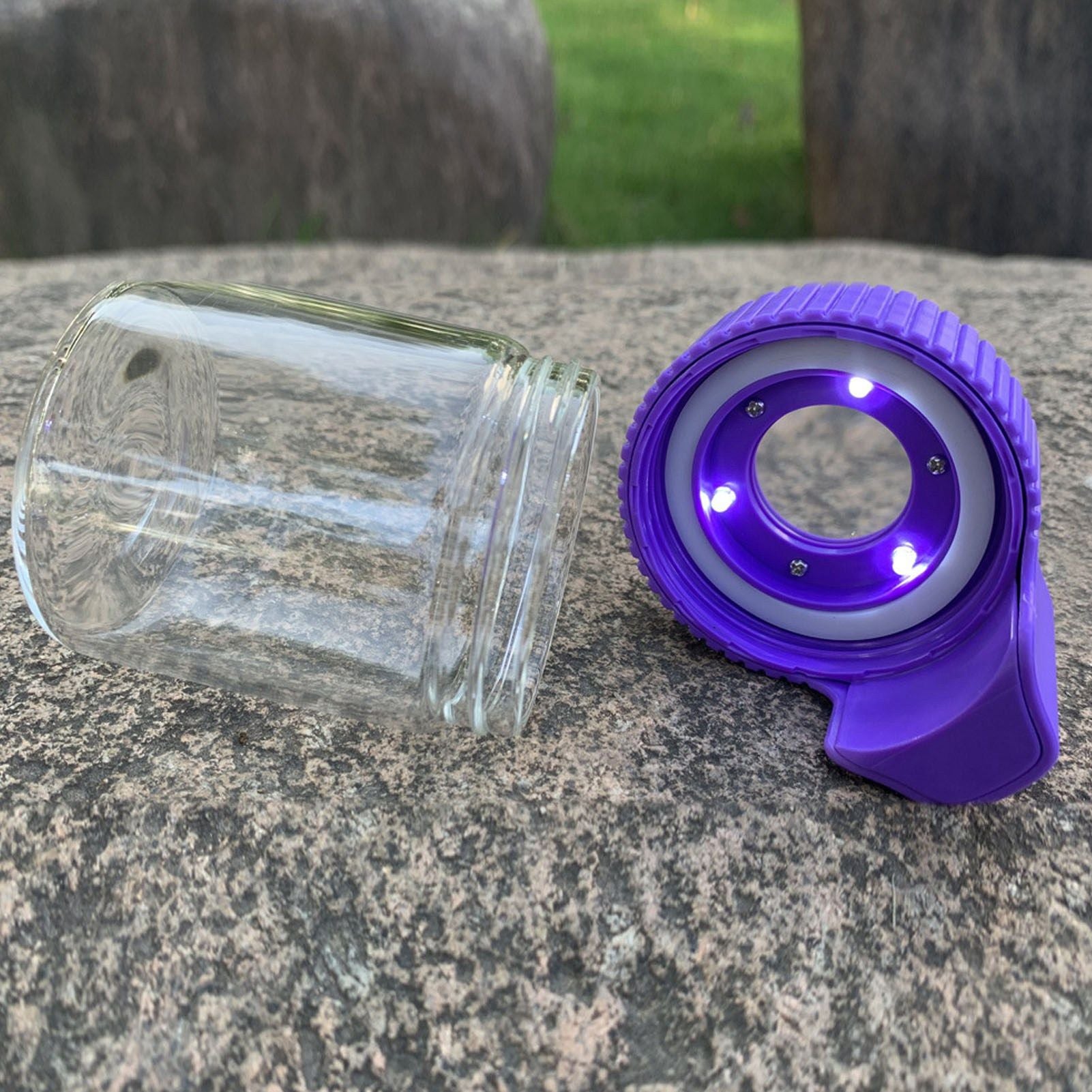 LED Magnifying Jar 8X Magnifying Viewing Jar Glass Shell Odor Proof Waterproof LED Storage Container for V1294-YM0521-3117220301611