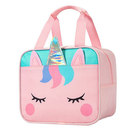 Children Lunch Bag Kindergarten Students Cartoon Portable Insulated Thermal Lunch Box Bag Pink V1294-YM0521-3117220302211