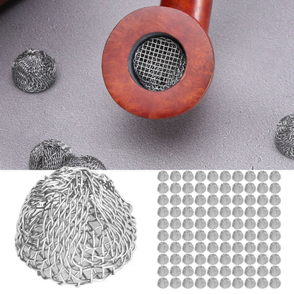 100Pcs Tobacco Pipe Ball Screen Filter 16mm Stainless Steel Washable for Smoking V1294-YM0521-3117220304611