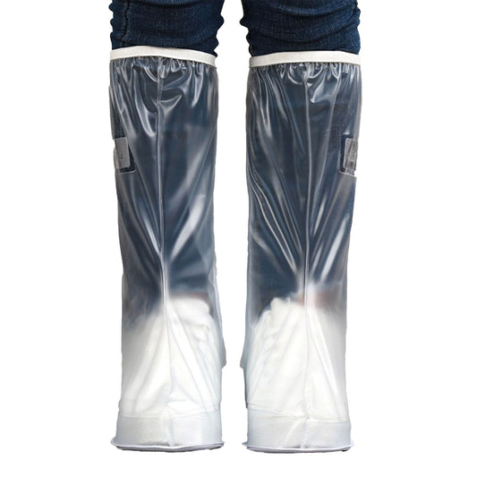 Transparent Knee High Rain Shoe Cover Reusable Waterproof Shoe Cover with Side Zipper for Men Women L V1294-YM0521-3117220305012