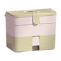 Cosmetic Storage Box 2 Layers Drawer Large Capacity Portable Makeup Storage Box with Handle for Nail Polish V1294-YM0521-3117220310313