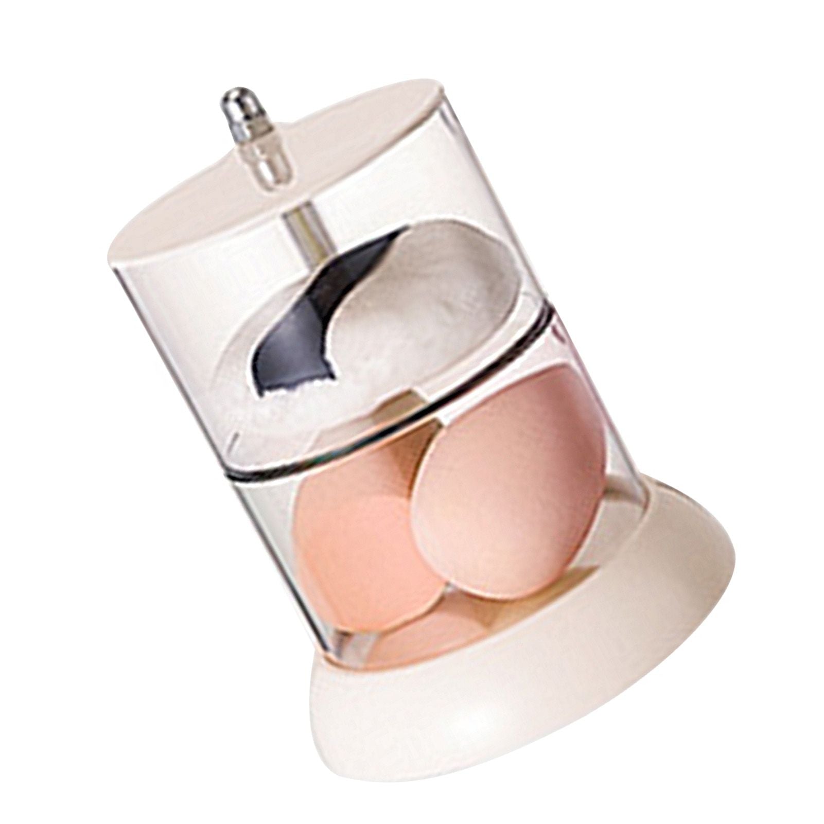 Multi Layer Powder Puff Organizer Breathable Dustproof Earring White Rotatable Container for Home 2 Tiers V1294-YM0521-3117220311313