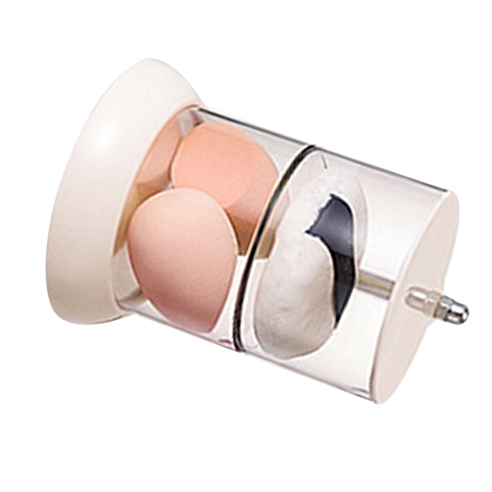 Multi Layer Powder Puff Organizer Breathable Dustproof Earring White Rotatable Container for Home 2 Tiers V1294-YM0521-3117220311313