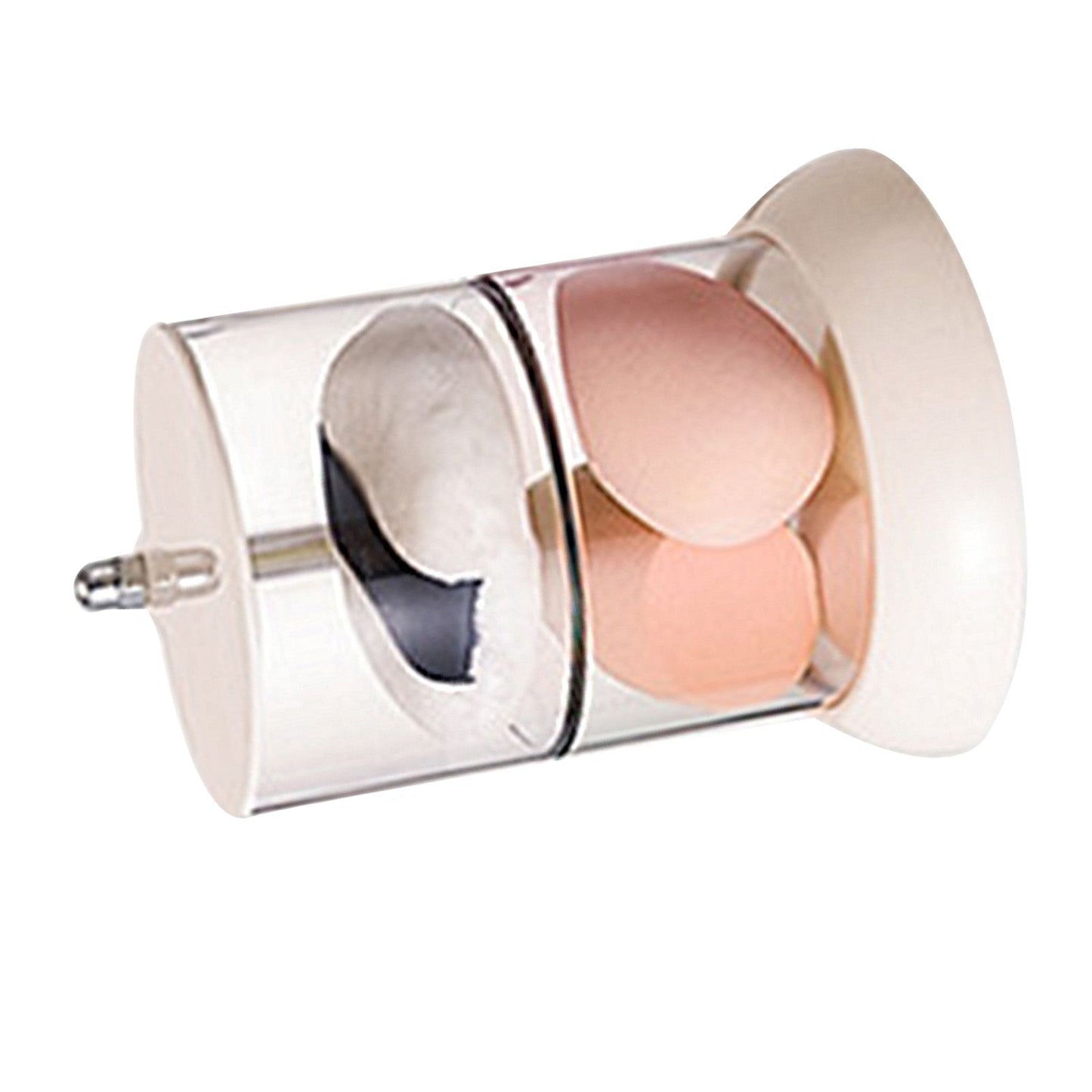 Multi Layer Powder Puff Organizer Breathable Dustproof Earring White Rotatable Container for Home 2 Tiers V1294-YM0521-3117220311313