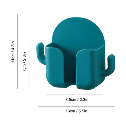 Self Adhesive Wall Mount Cell Phone Holder Wall Mount Phone Charging Holder for Home Office Bedroom Green V1294-YM0521-3117230003014