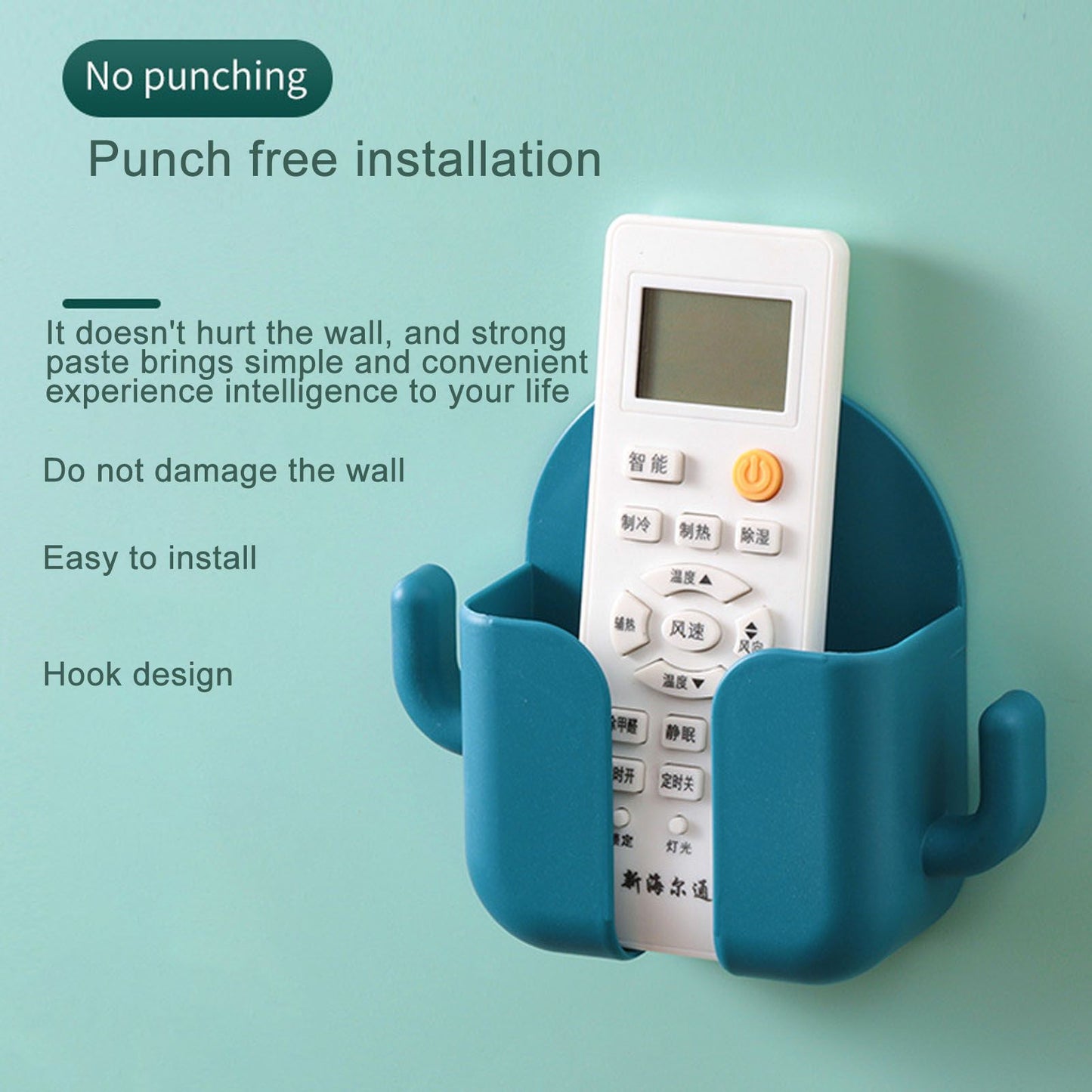 Self Adhesive Wall Mount Cell Phone Holder Wall Mount Phone Charging Holder for Home Office Bedroom Green V1294-YM0521-3117230003014